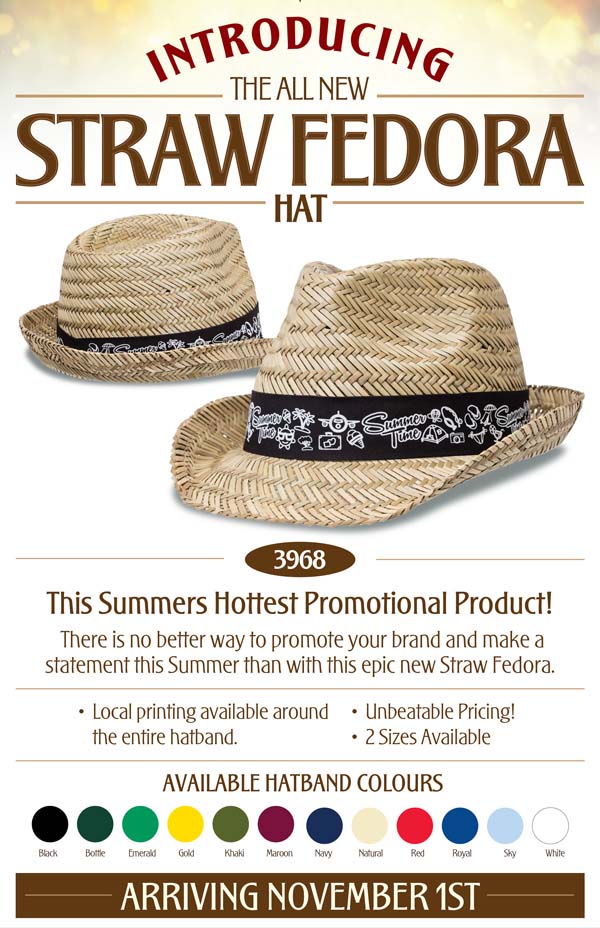 Straw Classic Fedora Shaped Hat